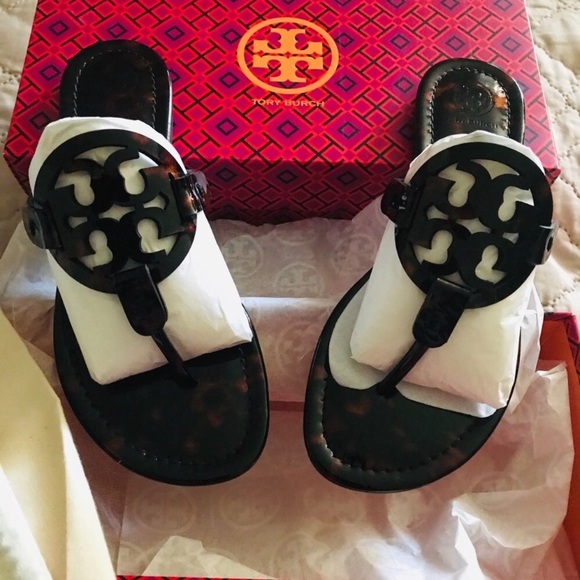 Tory Burch MILLER SANDAL In Tortoise Shell, new - Picture 4 of 6